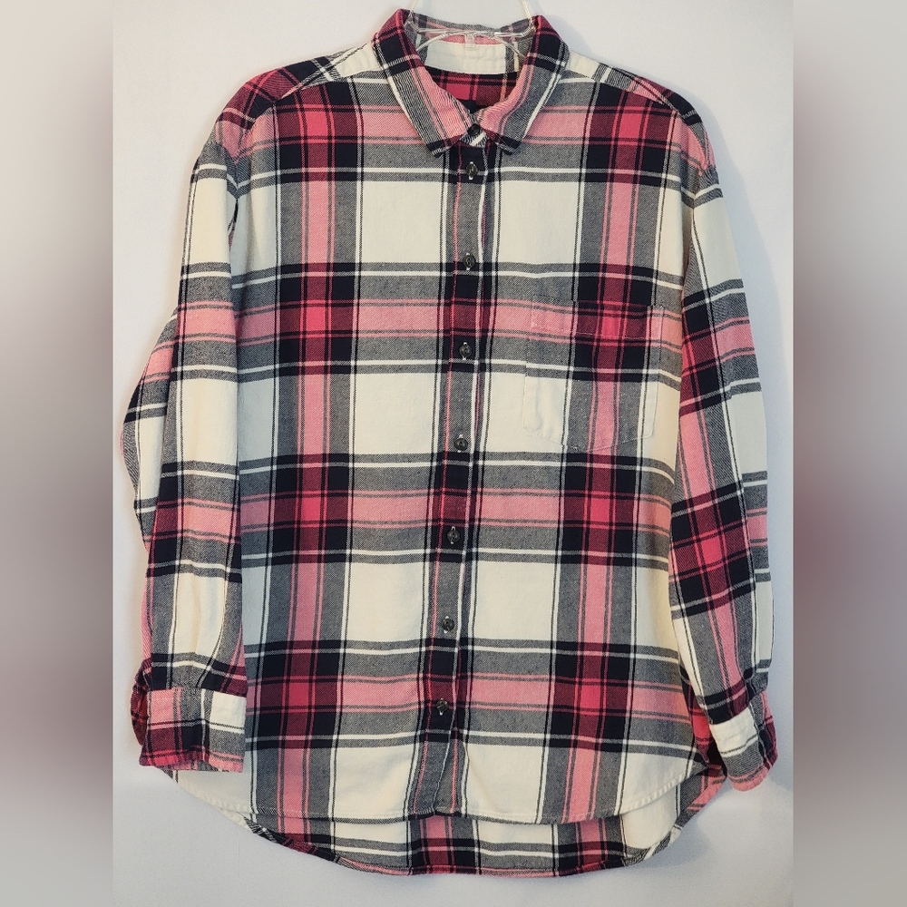 GAP Button-Down Plaid Flannel Shirt Size L